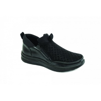 Ανατομικά παπούτσια Level Γυναικεία, φερμουάρ, μαύρα (6510) 